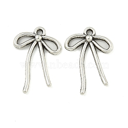 Tibetan Style Alloy Pendants, Bowknot, Antique Silver, 19x13x2mm, Hole: 1.2mm, about 2000pcs/1000g.(FIND-M056-04A-AS)