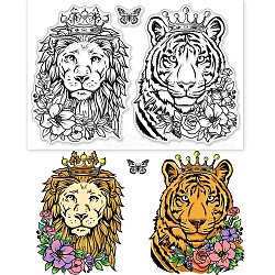 Custom PVC Plastic Clear Stamps, for DIY Scrapbooking, Photo Album Decorative, Cards Making, Lion Pattern, 160x110x3mm(DIY-WH0448-0025)