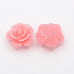 Synthetic Coral 3D Flower Rose Beads, Dyed, Pink, 14x8mm, Hole: 1~1.4mm(CORA-A005-14mm-06)