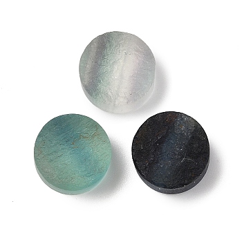 Natural Fluorite Cabochons, Flat Round, 12~12.5x7~10mm