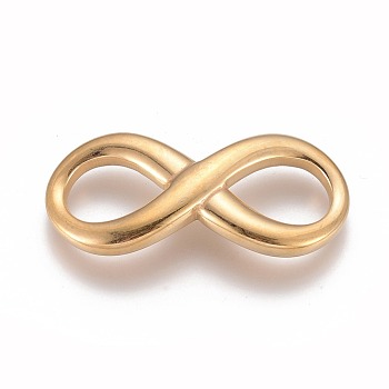 304 Stainless Steel Links, Infinity, Golden, 39.5x18x4mm, Hole: 13x10mm