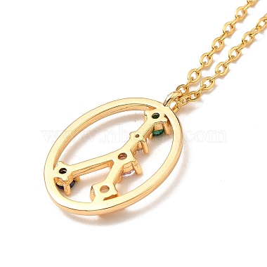 Collier pendentif constellation de zircons cubiques colorés(NJEW-H166-01G)-3