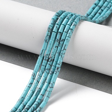 Column Synthetic Turquoise Beads