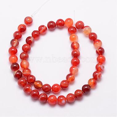 Natural Striped Agate/Banded Agate Bead Strands(G-K166-13-8mm)-2