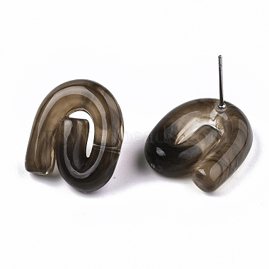Transparent Resin Stud Earrings(EJEW-T012-01-B01)-3