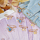 8Pcs 2 Style Alloy Enamel Cross & Resin Princess & Acrylic Bowknot Charms Safety Pin Brooches(JEWB-AB00009)-5