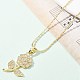 Brass Micro Pave Clear Cubic Zirconia Pendant Necklaces for Women(NJEW-M084-02G-01)-4