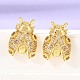 Brass Micro Pave Cubic Zirconia Stud Earrings(EJEW-D355-02G-02)-1