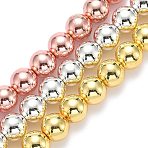 Electroplate Non-magnetic Synthetic Hematite Beads Strands, Grade AAA, Long-Lasting Plated, Round, Mixed Color, 12mm, Hole: 1.2mm, about 36pcs/strand, 15.7 inch(40cm)(G-L485-01G-M)