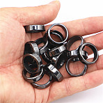 Non-Magnetic Synthetic Hematite Plain Band Ring, Inner Diameter: 21mm(FIND-PW0021-11F)