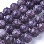 Natural Lepidolite/Purple Mica Stone Beads Strands, Round, 10mm, Hole: 1.2mm, about 38pcs/strand, 15.62 inch(39.7cm)(G-I244-01A)