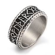304 Stainless Steel Ring, Rings, Symbol, 9mm, Inner Diameter: 19mm(RJEW-B055-03AS-05)