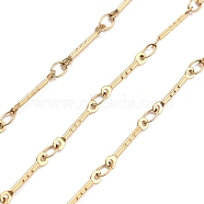 Vacuum Plating 304 Stainless Steel Bar Link Chain, Golden, Link: 12.5x2.2x1mm(CHS-H026-03G)