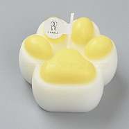 Cat Paw Shaped Aromatherapy Smokeless Candles, with Box, for Wedding, Party, Votives, Oil Burners and Christmas Decorations, Yellow, 6.4x6.8x4cm(DIY-C001-05D)