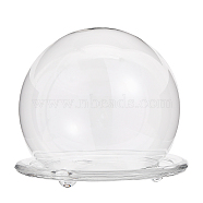 Glass Dome Cover, Decorative Display Case, Cloche Bell Jar Terrarium with Glass Base, Clear, 130x120mm(DJEW-WH0039-71)