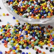 12/0 Opaque Colours Round Glass Seed Beads, Mixed Color, 2~3x1.5~2mm, Hole: 0.8~1mm, about 4100pcs/bag(SEED-P002-10)