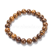Natural Gemstone Stretch Beaded Bracelets, Round, Inner Diameter: 2-1/8 inch(5.5cm), Beads: 8~9mm(G-A185-01N)