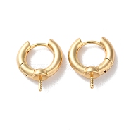 Brass Hoop Earrings Findings, Rings, Real 18K Gold Plated, 16.5x5mm, Pin: 0.9mm and 0.8mm(KK-B105-03G-01)