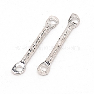 Iron Links Connectors, for DIY Earring, Rectangle, Platinum, 15x2x1.2mm, Hole: 1mm, 50pcs/bag(IFIN-WH0055-02A-P)