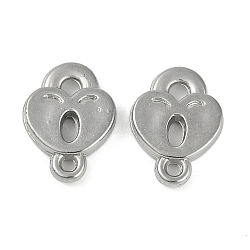 CCB Plastic Connector Charms, Smiling Face Heart Links, Platinum, 16x12x3mm, Hole: 1.2~1.6mm(CCB-G020-24B-P)