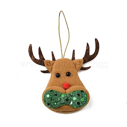 Christmas Party Accessories, Fabric Pendant Decorations, Deer, 126x92x12.5mm(FIND-U018-01C)