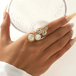 Round Alloy Statement Rings for Women, Golden(AJ0330)