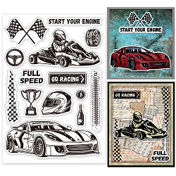 Custom PVC Plastic Clear Stamps, for DIY Scrapbooking, Photo Album Decorative, Cards Making, Sports car, 160x110x3mm(DIY-WH0448-0451)