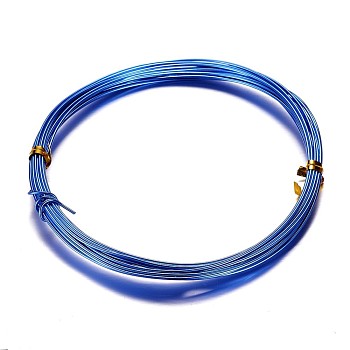 Round Aluminum Craft Wire, for DIY Arts and Craft Projects, Blue, 12 Gauge, 2mm, 5m/roll(16.4 Feet/roll)