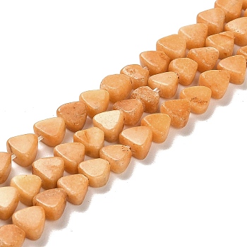Natural Dolomite Beads Strands, Dyed, Triangle, Sandy Brown, 5.5~6x6~6.5x3mm, Hole: 1mm, about 72pcs/strand, 16.14 inch(41cm)