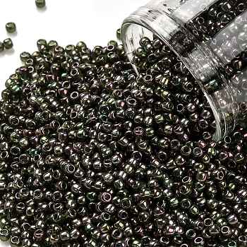 TOHO Round Seed Beads, Japanese Seed Beads, (323) Gold Luster Olivine, 11/0, 2.2mm, Hole: 0.8mm, about 5555pcs/50g