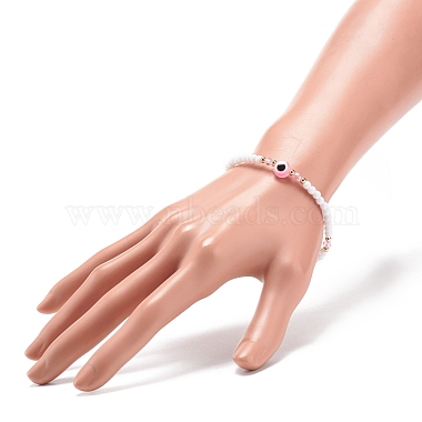 Resin Evil Eye & Acrylic Beaded Stretch Bracelet for Women(BJEW-JB08609-01)-3