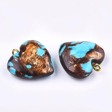 Assembled Bronzite and Synthetic Turquoise Pendants(X-G-T111-04C)-4