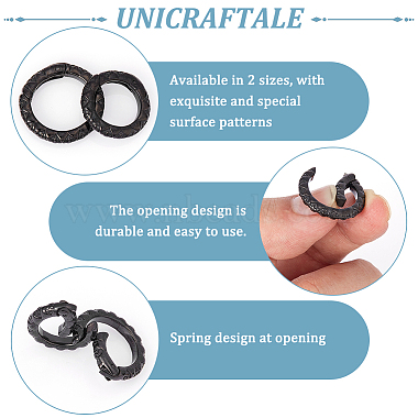 unicraftale 2pcs 2 styles 304 anneaux de portail à ressort en acier inoxydable(STAS-UN0041-73)-5