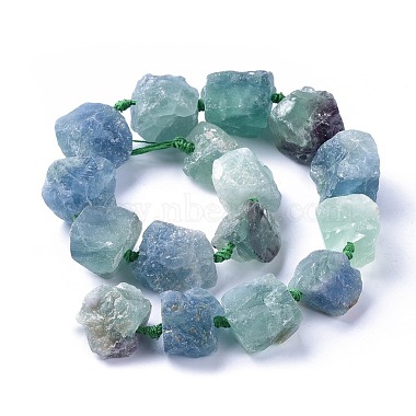 Natural Gemstone Fluorite Rough Nuggets Bead Strands(G-E219-08A)-2