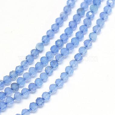 Натуральный голубой халцедон шарик нити(G-G914-2mm-16)-2
