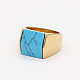 Rectangle Synthetic Turquoise Finger Ring(FIND-PW0021-08D-G)-1