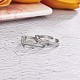Clear Cubic Zirconia Crown Matching Cuff Rings Set(JR848A)-4