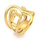 Ion Plating(IP) Hollow Heart 304 Stainless Steel Open Cuff Finger Rings for Women(RJEW-P114-08G)-1