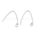 Brass Earring Hooks, Long-Lasting Plated, Rack Plating, Flat Ear Wire, Platinum, 37.5x37x3mm, Hole: 4x5mm, Pin: 1.5mm(KK-G557-50P)