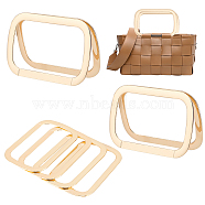Alloy Bag Handle, Bag Replacement Accessories, Rectangle, Light Gold, 9.45x6.2x0.2cm, Inner Diameter: 7.95x4.7cm(FIND-WH0235-83)