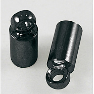 Brass Cord Ends, End Caps, Nickel Free, Gunmetal, 8x2.8mm, Hole: 1.5mm, 2mm inner diameter(X-KK-H731-B-NF)