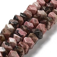 Natural Rhodonite Beads Strands, Nuggets, Faceted, 6~8x10.5~14x8~9.5mm, Hole: 1.2mm, about 57~61pcs/strand, 15.16''~15.39''(38.5~39.1cm)(G-D091-A06)