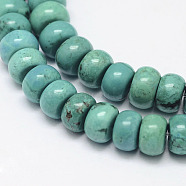 Natural Magnesite Beads Strands, Rondelle, Dyed & Heated, 6.5x4mm, Hole: 1mm, about 101pcs/strand, 15.7 inch(40cm).(TURQ-P027-12)