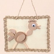 DIY Rooster Painting Handmade Materials Package for Parent-Child, including Unfished Wood Cabochons, Picture Frame, Rope and Cotton Ribbon, BurlyWood, 12x15x0.25cm, Hole: 3mm(DIY-P036-13)