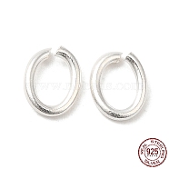 925 Sterling Silver Open Jump Rings, Oval, Silver, 18 Gauge, 6.35x5x1mm, Inner Diameter: 3x5.3mm, about 90pcs/10g(STER-NH0001-36E-S)