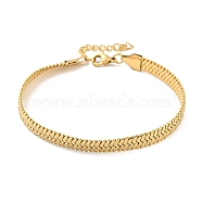 Ion Plating(IP) 304 Stainless Steel Herringbone Chain Bracelet, Golden, 8-5/8 inch(22cm)(BJEW-D028-02D-01G)