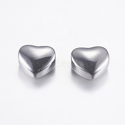 316 Surgical Stainless Steel Beads, Heart, Antique Silver, 8x9x5mm, Hole: 2.5mm(STAS-P183-05AS)