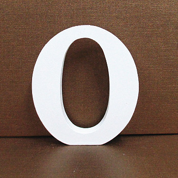 Letter Wooden Ornaments, for Home Wedding Decoration Shooting Props, Letter.O, 100x100x15mm