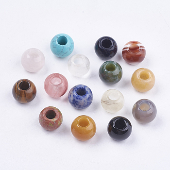 Natural & Synthetic Mixed Gemstone Beads, Rondelle, 14x12mm, Hole: 5mm
