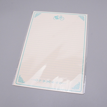 Letter Paper, with Pattern, Rectangle, White, 26x18.6cm, 8pcs/bag